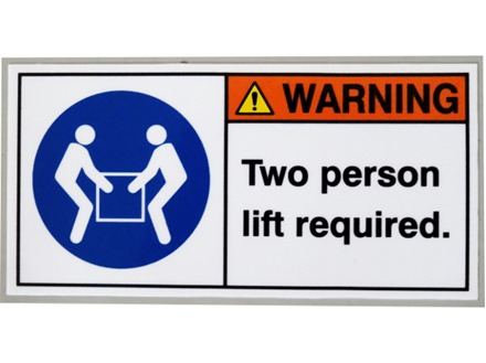 Two person lifting required label