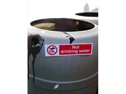 Not drinking water safety sign.