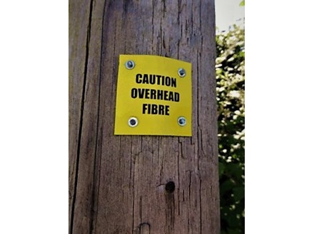Caution overhead fibre