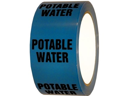 Potable water pipeline identification tape.