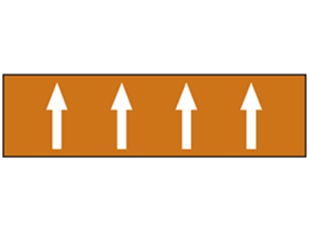 Flow indication tape for mineral oils