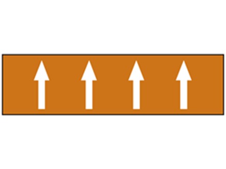 Flow indication tape for mineral oils