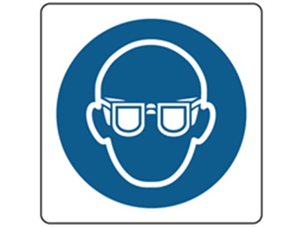 Wear eye protection symbol label.