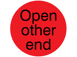 Open other end packaging label