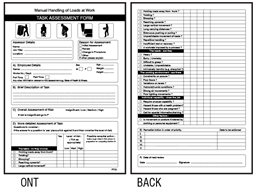  Manual Handling Task Assessment Forms