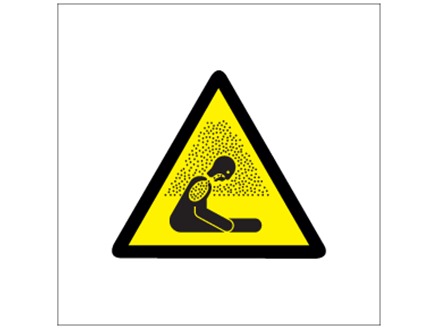 Risk of suffocation symbol safety sign.