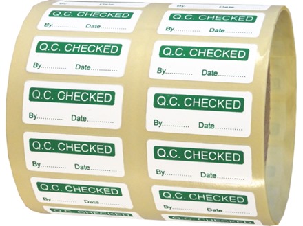 Q.C. Checked label.