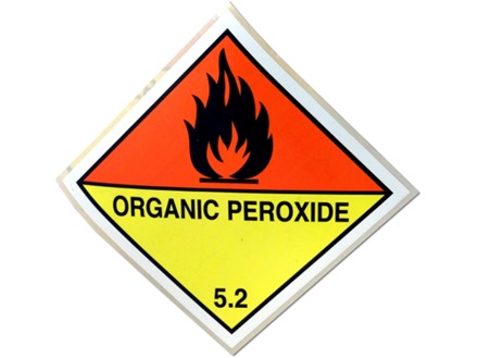 Organic peroxide 5.2 hazard warning diamond sign