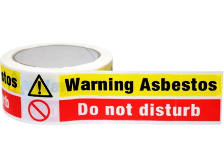 Warning asbestos, do not disturb safety tape.