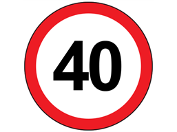40mph speed limit sign