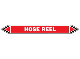 Hose reel flow marker label.