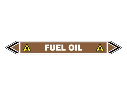 Fuel oil flow marker label.