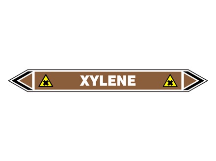 Xylene flow marker label.