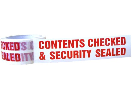 'Contents Checked and Security Sealed' Tape