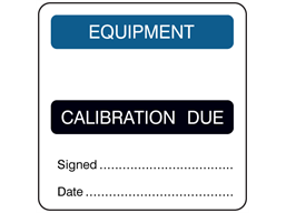 Equipment, calibration due combination label.