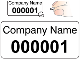 Assetmark destructible serial number label (black text), 12mm x 25mm