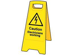 A-board, caution electricians working