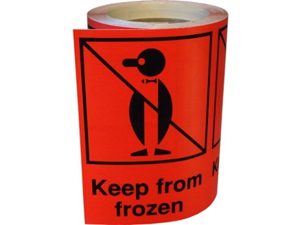 Keep from frozen shipping label.