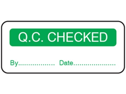 Q.C. Checked label.