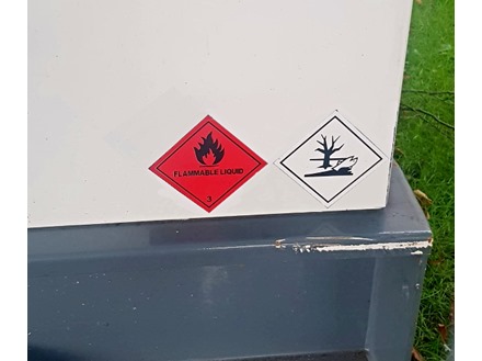 Flammable liquid 3 hazard warning diamond sign