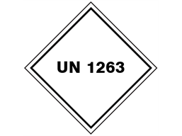 UN 1263 (Paint including thinnners, drying compound, varnish, polish) label.