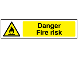 Danger Fire risk, mini safety sign