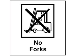 No forks heavy duty packaging label