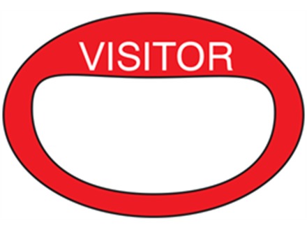 Fabric visitors badges, red