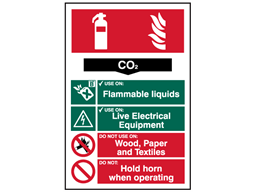 CO2 fire extinguisher sign