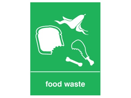 Food waste WRAP recycling signs