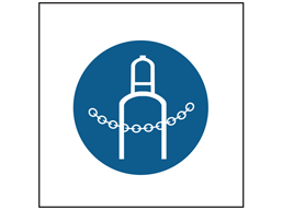 Cylinders must be secured symbol safety sign.