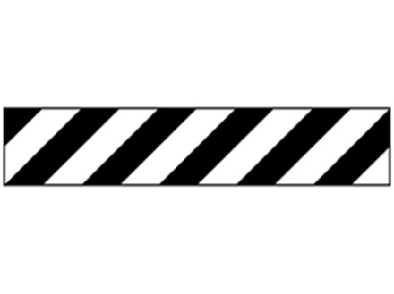 Safety and floor marking tape, black and white chevron. 