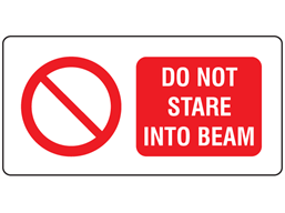 Do not stare into beam laser equipment warning safety label.