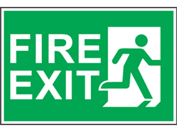 Fire exit, symbol facing right safety sign.