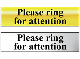 Please ring for attention metal doorplate