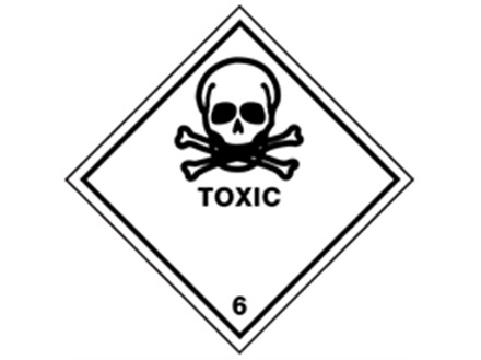 Toxic 6 hazard warning diamond sign