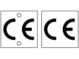 CE symbol aluminium nameplates.