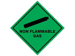 Non flammable gas hazard warning diamond sign