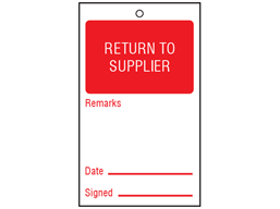 Return to supplier tag
