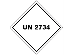 UN 2734 (Amines or polyamines) label.