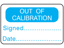 Out of calibration label