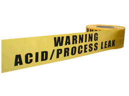 Warning, acid / process leak barrier tape