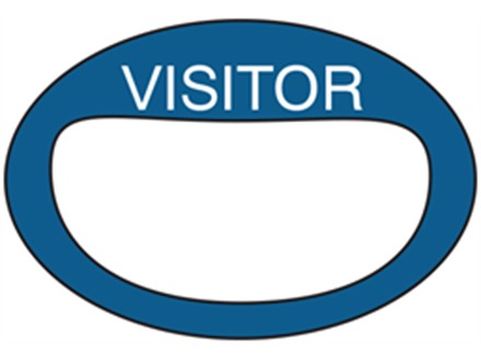Fabric visitors badges, blue