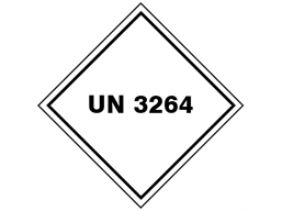 UN 3264 (Corrosive liquid, acidic, inorganic) label.