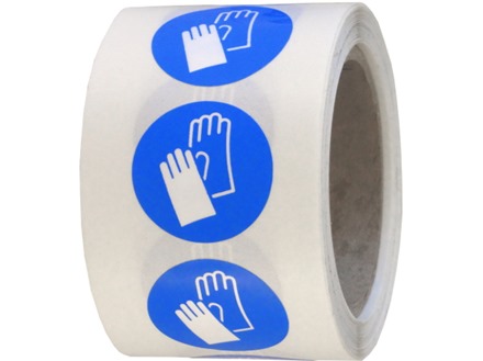 Hand protection symbol labels.