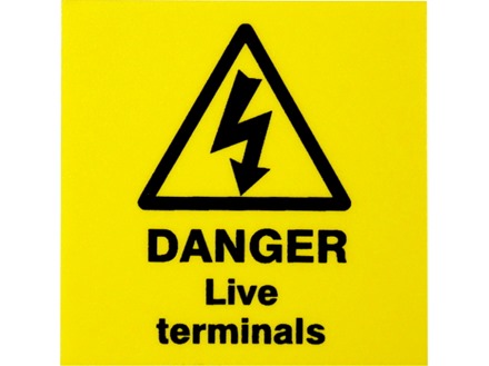 Danger live terminals label