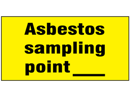 Asbestos sampling point safety label.