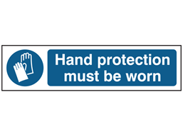 Hand protection must be worn, mini safety sign.