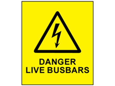 Danger live busbars label
