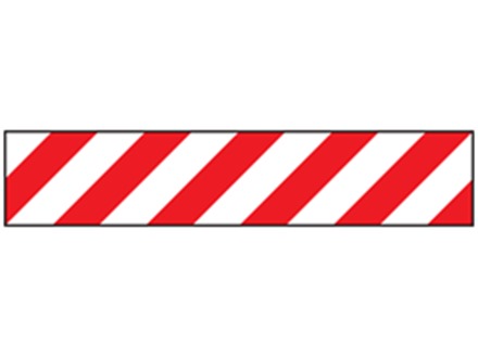 Safety and floor marking tape, red and white chevron.